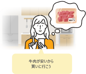 牛肉が安いから買いに行こう